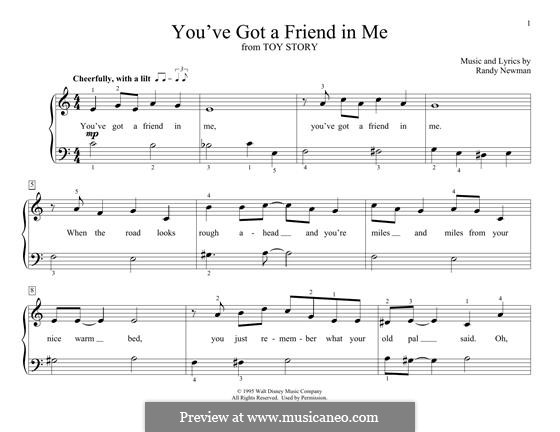 You've Got a Friend in Me (from Disney's Toy Story): For piano by Randy Newman