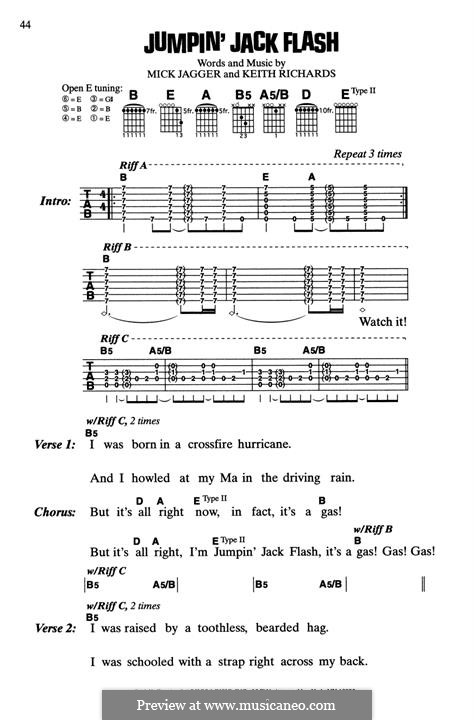 Jumping Jack Flash (The Rolling Stones): Lyrics and chords by Keith Richards, Mick Jagger