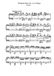 Dance No.13 in D Major: First part, Second part by Johannes Brahms