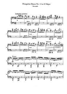Dance No.13 in D Major: First part, Second part by Johannes Brahms
