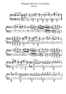 Dance No.16 in F Minor: First part, Second part by Johannes Brahms