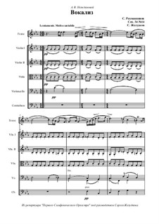 Vocalise, Op.34 No.14: For voice and strings by Sergei Rachmaninoff