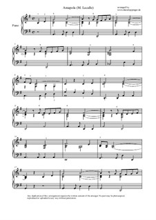 Amapola (Pretty Little Poppy): For piano by Joseph M. Lacalle