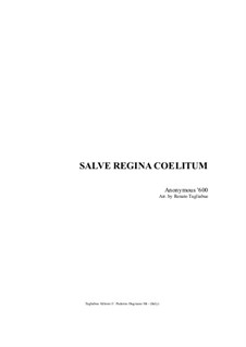 Salve Regina Coelitum: For organ by Unknown (works before 1850)