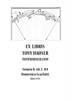 Sonata No.114 in E Flat Major, K.68 L.114 P.7: For guitar by Domenico Scarlatti