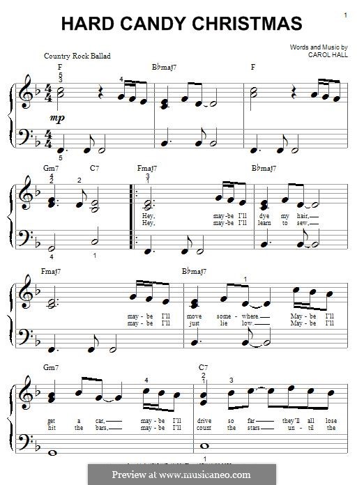 Hard Candy Christmas (Dolly Parton) by C. Hall sheet music on MusicaNeo