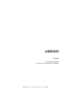 Arioso in G Major: For flute and piano with flute part by Johann Sebastian Bach