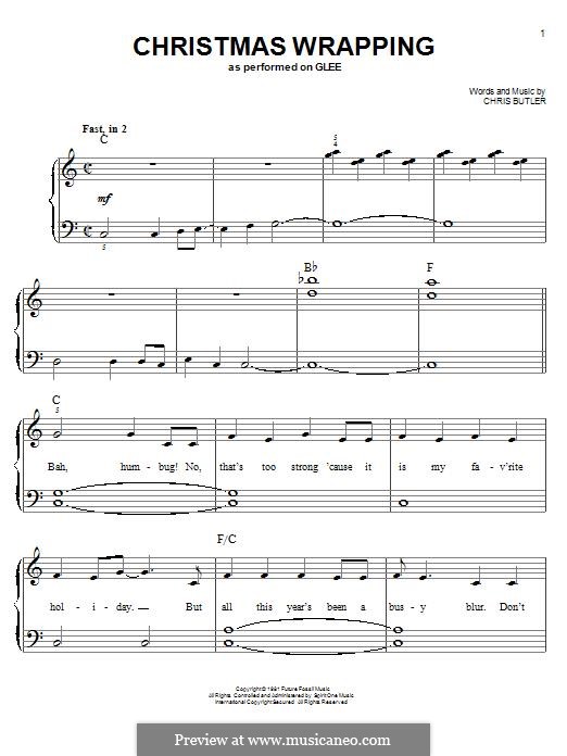 Christmas Wrapping (The Waitresses) by C. Butler sheet music on MusicaNeo