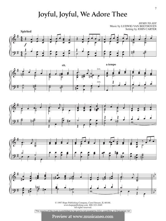 Ode to Joy, for Piano: For a single performer by Ludwig van Beethoven