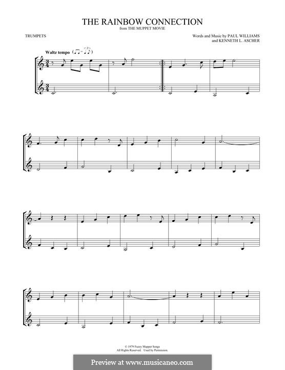 The Rainbow Connection (Kermit the Frog): For two trumpets by Paul H. Williams, Kenneth L. Ascher