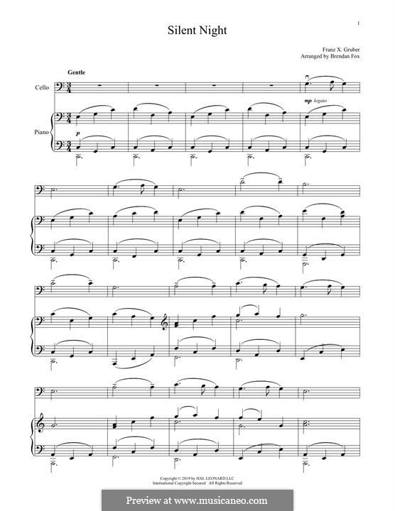 Solo instrument and piano: For cello and piano by Franz Xaver Gruber