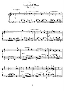 Sonatinas, Op.49: Sonatina in No.3 F Major by Heinrich Lichner