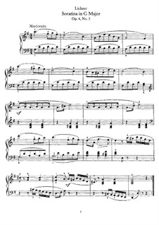 Sonatinas, Op.4: Sonatina No.3 in G Major by Heinrich Lichner