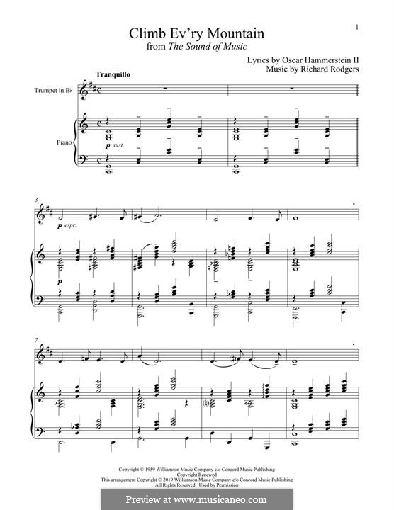 Climb Ev'ry Mountain: For trumpet and piano by Richard Rodgers