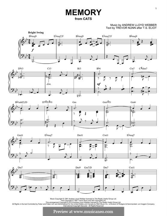 Piano version: Jazz version by Andrew Lloyd Webber