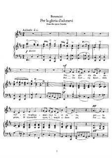 Griselda: Per la gloria d'adorarvi, for voice and piano by Giovanni Battista Bononcini