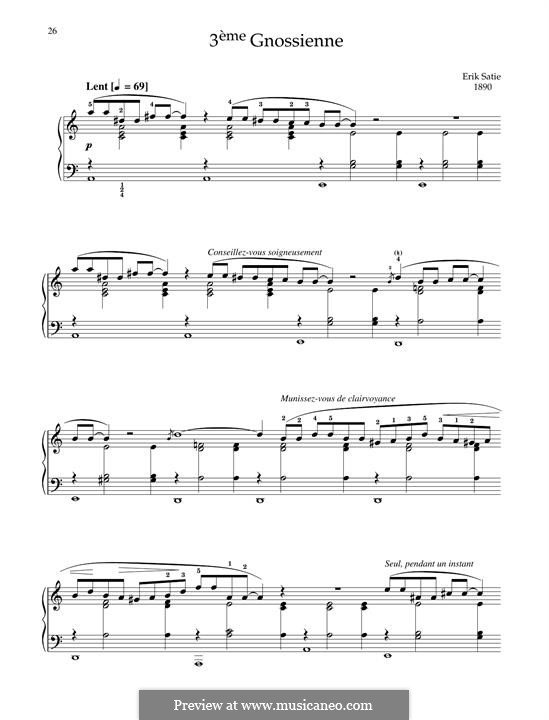 No.3: For piano by Erik Satie