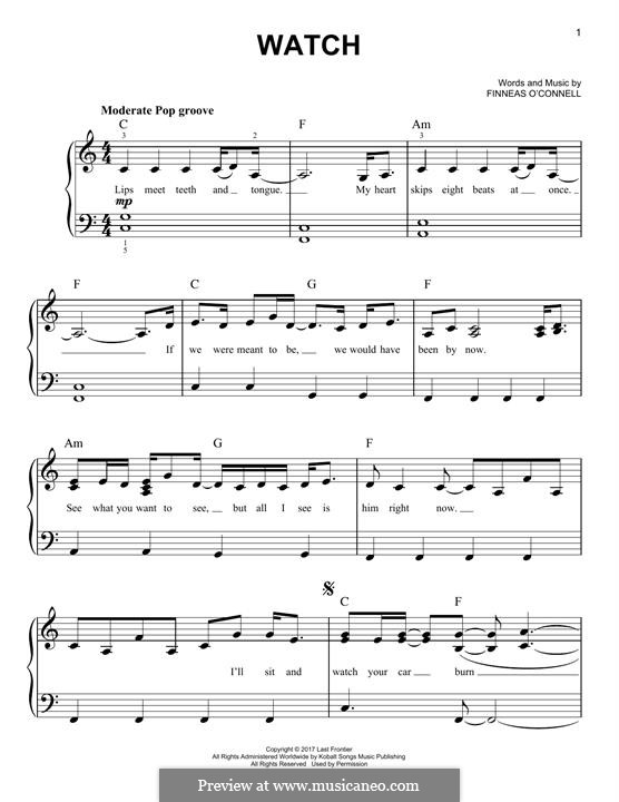 Watch (Billie Eilish): For piano by Finneas O'Connell