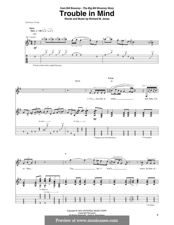 Trouble in Mind (Big Bill Broonzy): Trouble in Mind (Big Bill Broonzy) by Richard Jones