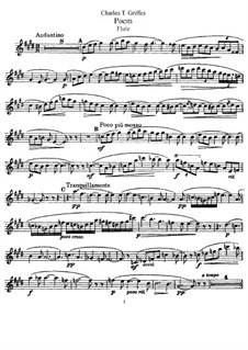 Poem for Flute and Orchestra: Version for flute (or violin) and piano – solo part by Charles Tomlinson Griffes