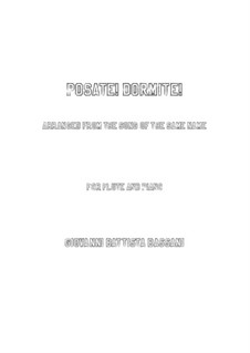 Posate, dormite: For flute and piano by Giovanni Battista Bassani