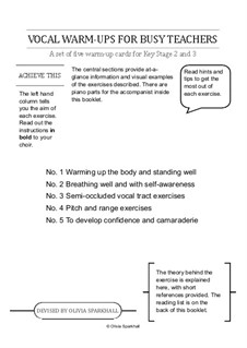 Vocal Warm-Ups for Busy Teachers: Piano accompaniments by Olivia Sparkhall