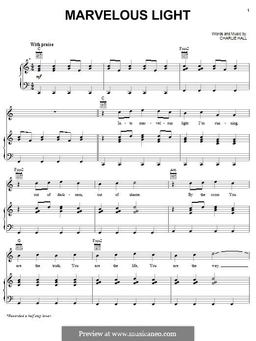 Marvelous Light by C. Hall sheet music on MusicaNeo