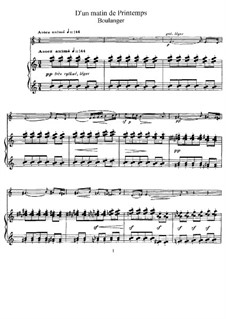 D'un matin de printemps: For flute (or violin) and piano by Lili Boulanger