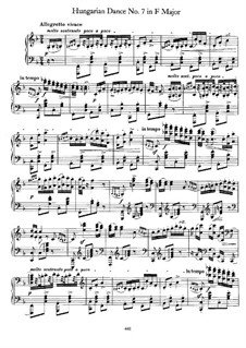 Dance No.7 in F Major: For piano by Johannes Brahms