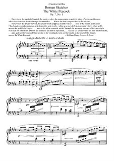 Roman Sketches for Piano, Op.7: Complete set by Charles Tomlinson Griffes