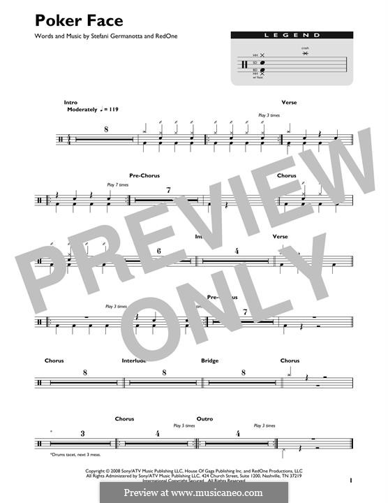 Instrumental version: Drum set by RedOne, Stefani Germanotta