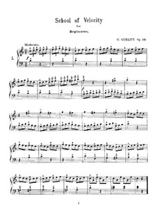 School of Velosity for Beginners, Op.141: School of Velosity for Beginners by Cornelius Gurlitt