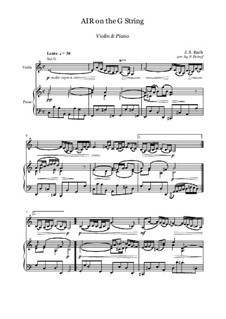 Aria: Version violin and piano by Johann Sebastian Bach