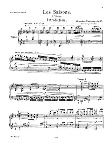 The Seasons, Op.67: For piano by Alexander Glazunov