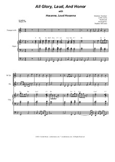 All Glory, Laud, and Honor (with 'Hosanna, Loud Hosanna'): Duet for Bb-trumpet and french horn by Unknown (works before 1850), Melchior Teschner