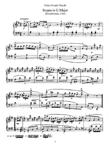 Sonata for Piano No.1 in G Major, Hob.XVI/8: For a single performer by Joseph Haydn