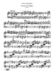Sonata for Piano No.44 in F Major, Hob.XVI/29: For a single performer by Joseph Haydn