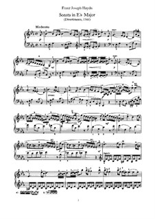 Sonata for Piano No.29 in E Flat Major, Hob.XVI/45: For a single performer by Joseph Haydn