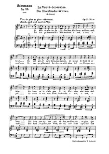 No.10 Die Hochländer-Witwe (Highland Widow's): Piano-vocal score (French and german texts) by Robert Schumann