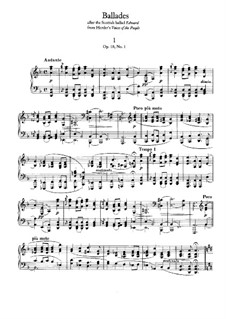 Four Ballades, Op.10: Ballade No.1 by Johannes Brahms