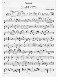 String Quartet No.8 in B Flat Major, D.112 Op.168: Violin I part by Franz Schubert