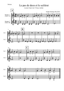 Le pas de deux et le scélérat: Für 2 Melodieinstrumente in C by Sandra Edeling