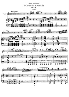 Carnival of Venice for Flute and Orchestra, Op.78: Version for flute and piano – score by Giulio Briccialdi