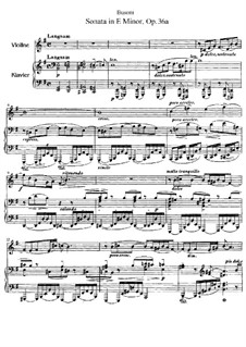 Sonata for Violin and Piano No.2 in E Minor, Op.36a: Score by Ferruccio Busoni