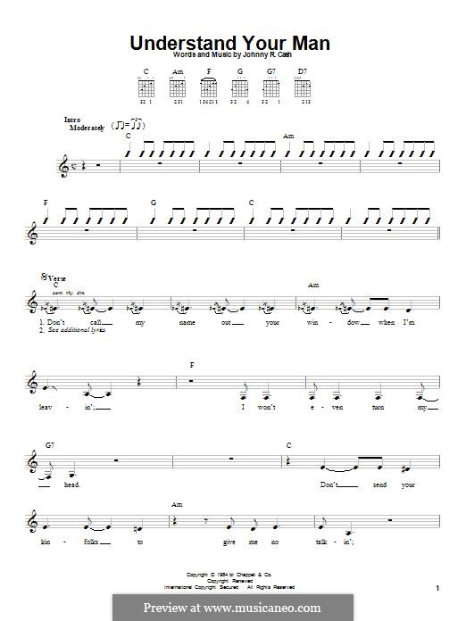 Understand Your Man: For guitar with tab by Johnny Cash