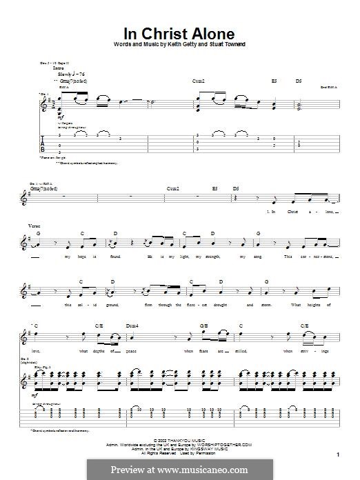 In Christ Alone (Newsboys): For guitar with tab by Keith Getty, Stuart Townend