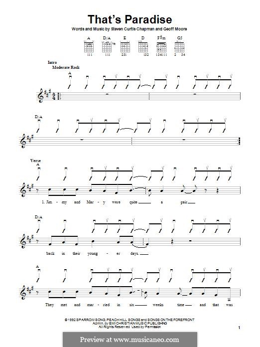 That's Paradise: For guitar with tab by Geoff Moore