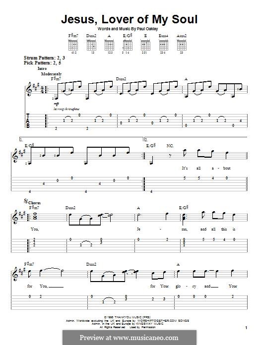 Jesus, Lover of My Soul (It's All About You): For guitar with tab by Paul Oakley