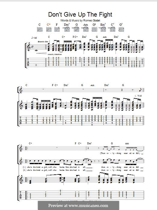 Don't Give Up The Fight (The Magic Numbers): For guitar with tab by Romeo Stodart