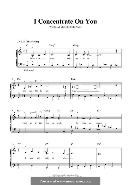 I Concentrate on You: For piano by Cole Porter